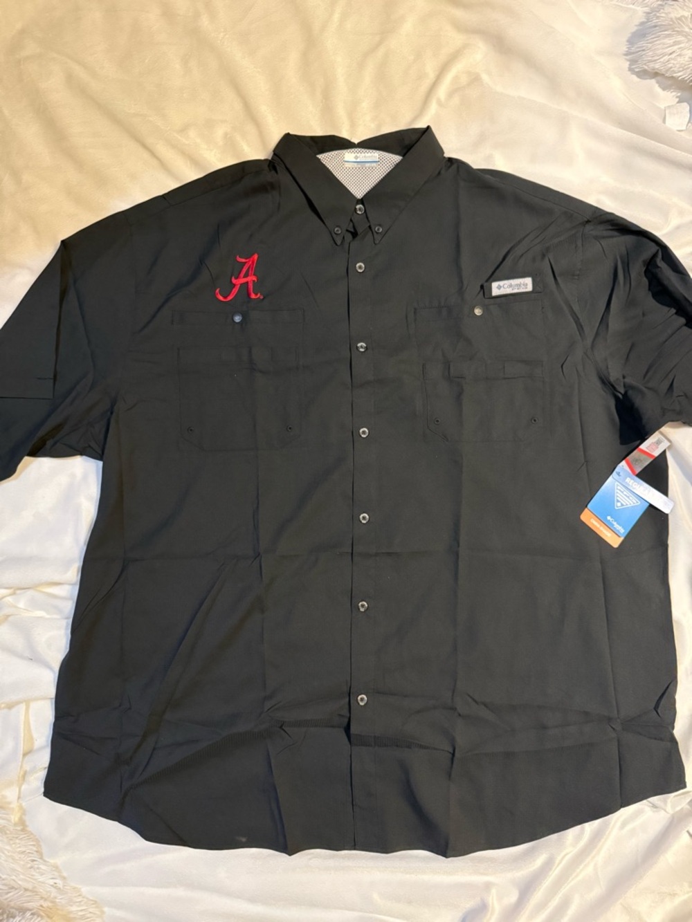Columbia Alabama Tide Men’s Black Short-Sleeve Button-Down Shirt